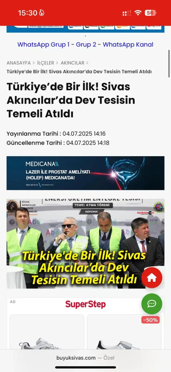 Gaz Arıtma Tesisi — Akıncılar Belediyesi