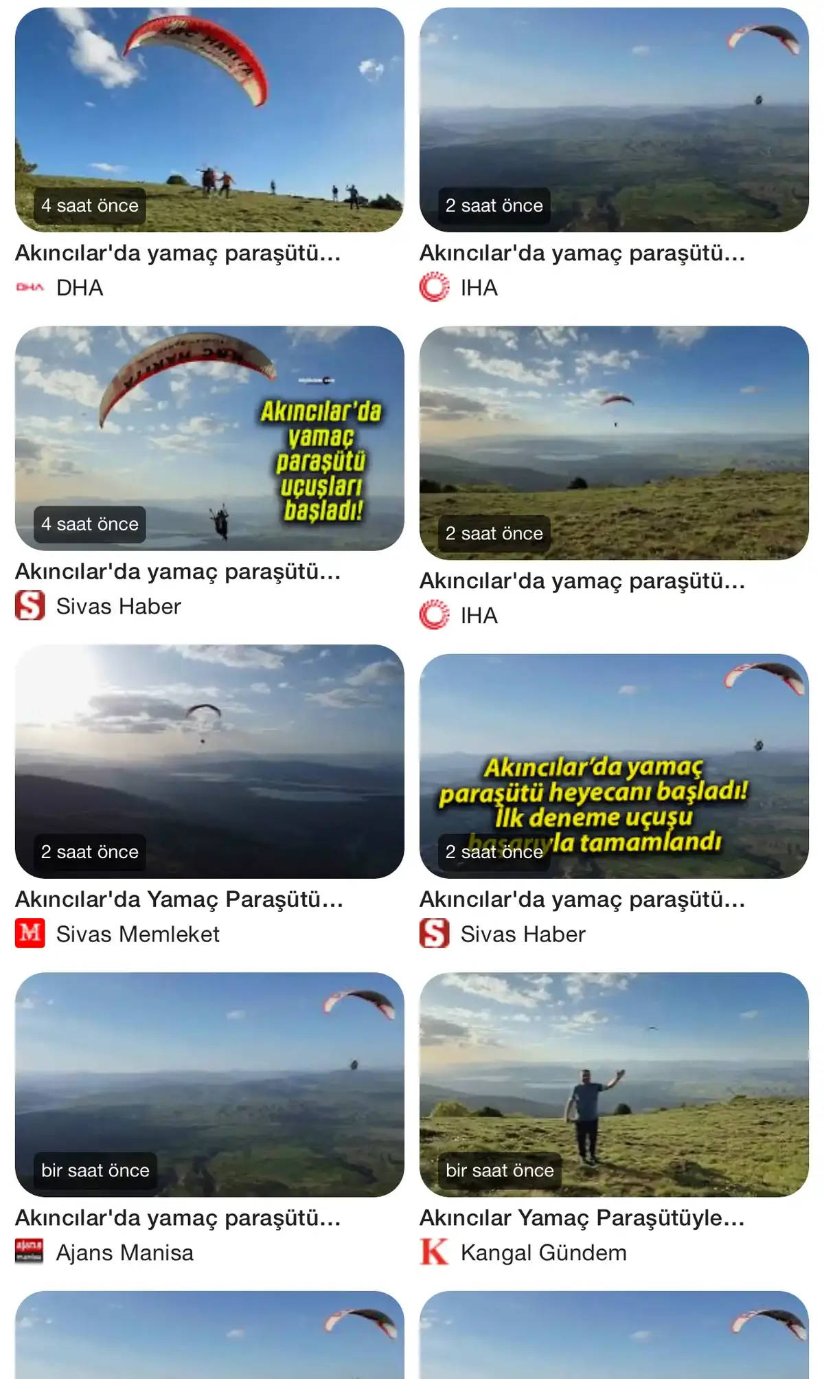 Yamaç Paraşütü — Akıncılar Belediyesi